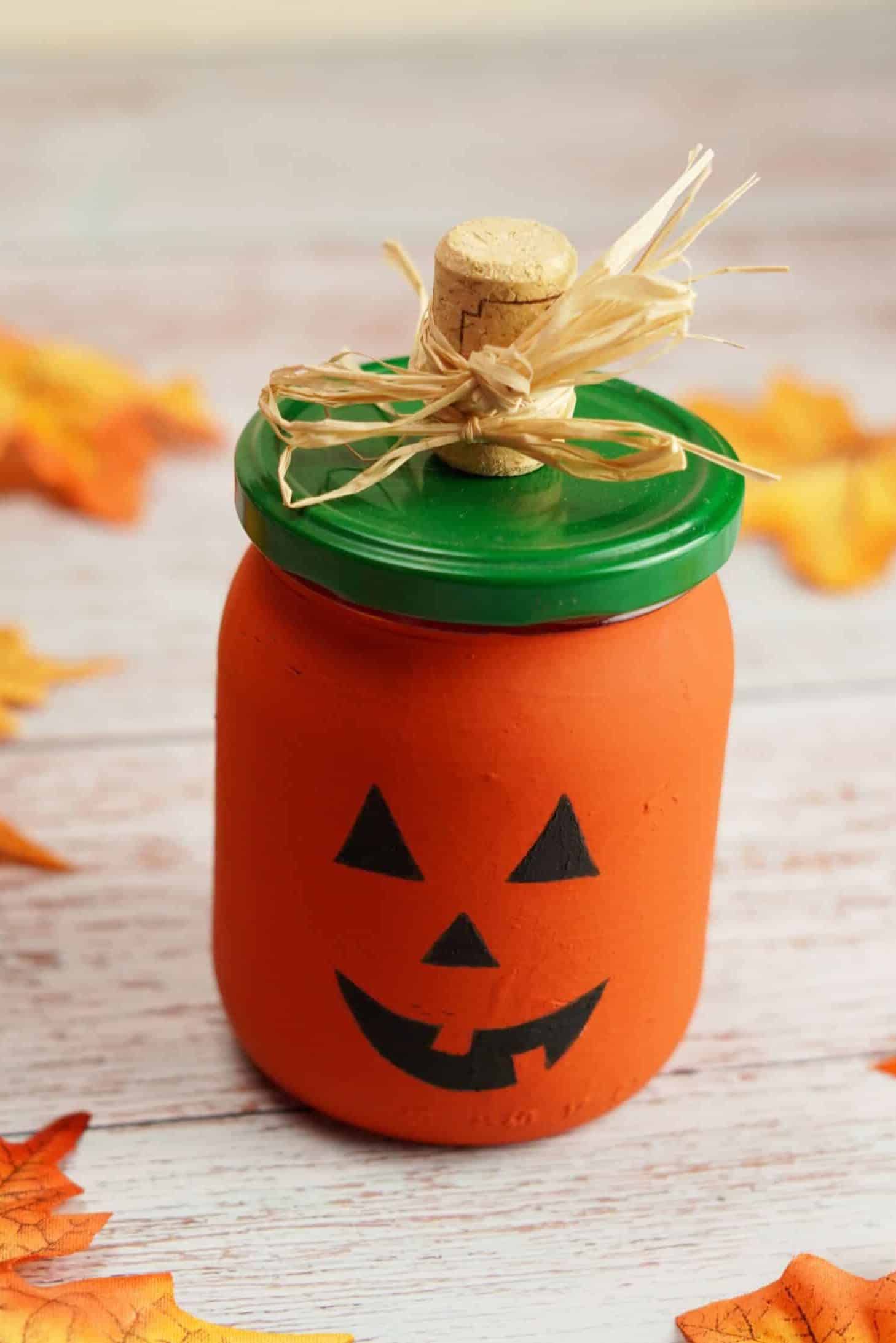 jack-o-lantern jar decor craft