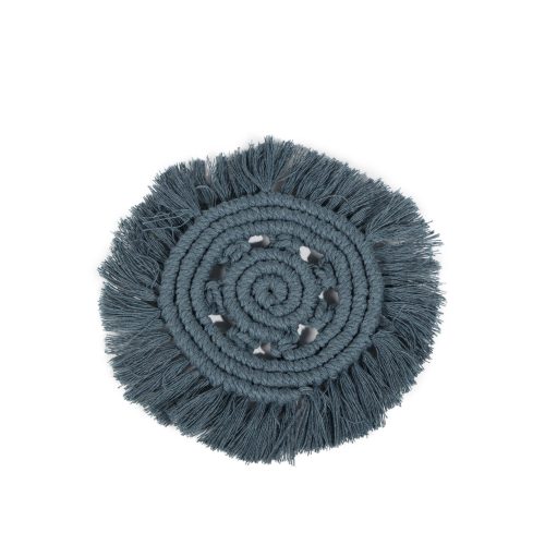 Macramé Coaster - Stormy Blue