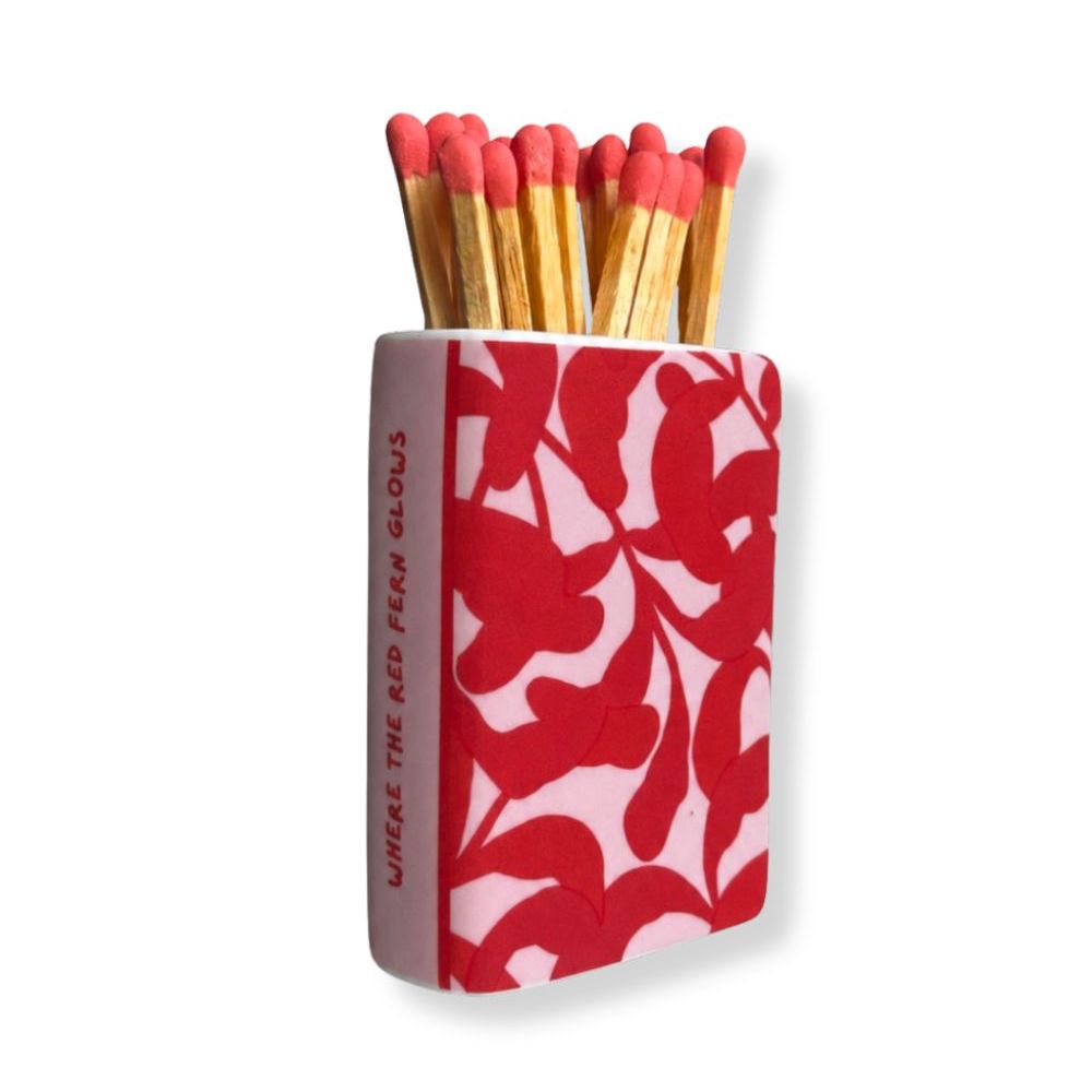 "Where the Red Fern Glows" Ceramic Book-Shaped Bud Vase / Match Holder - Image 2