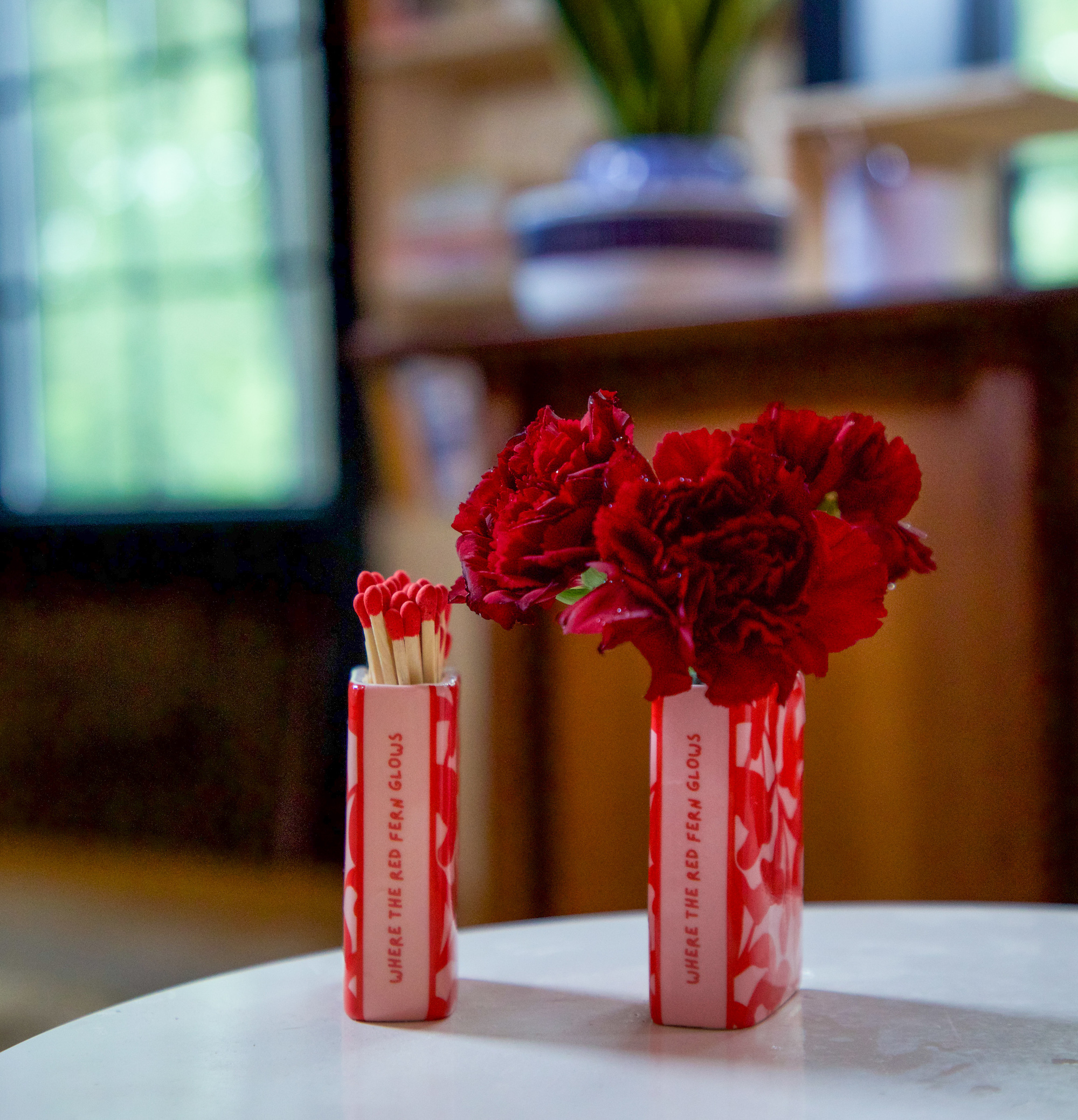 "Where the Red Fern Glows" Ceramic Book-Shaped Bud Vase / Match Holder - Image 3