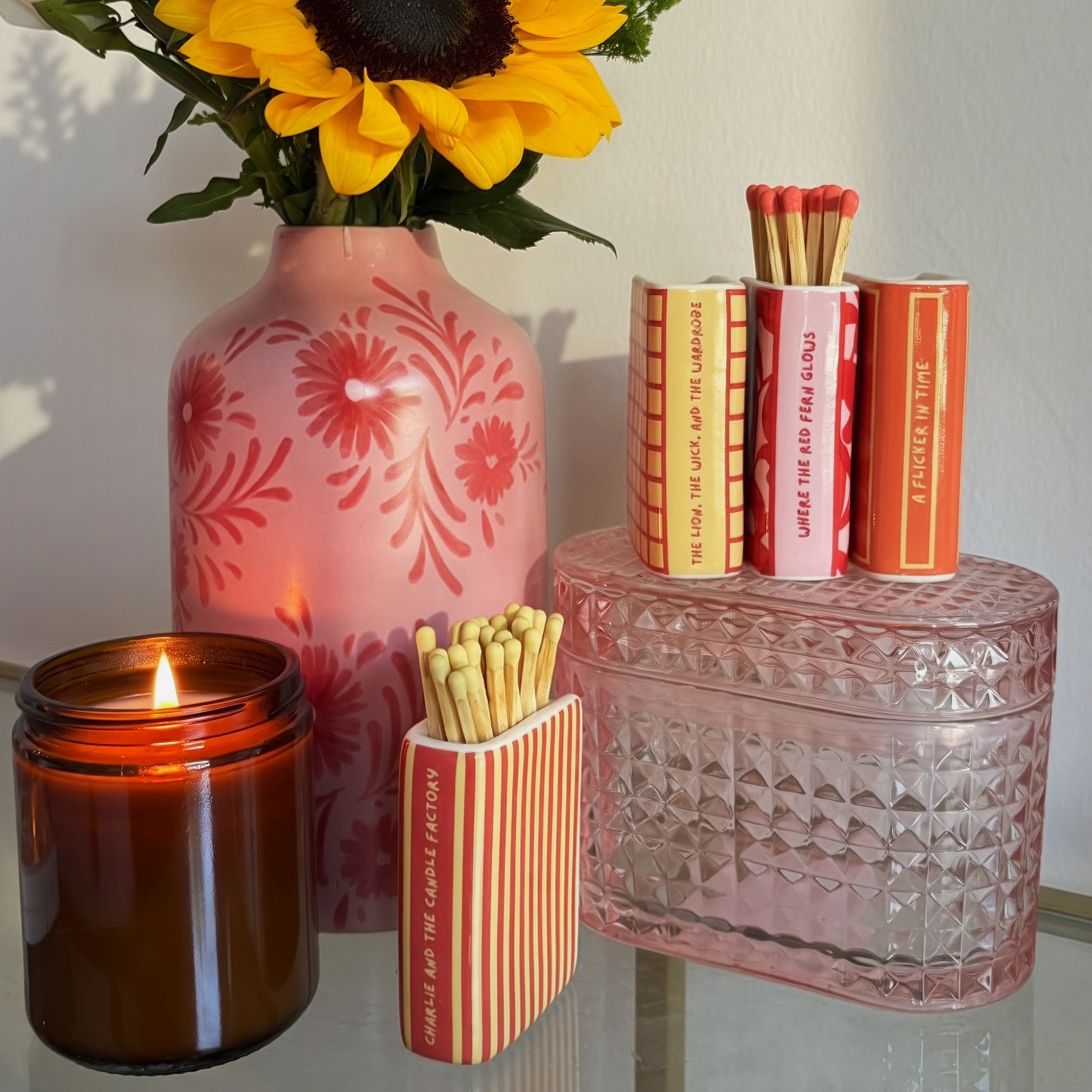 "The Lion, The Wick and The Wardrobe" Ceramic Book-Shaped Bud Vase / Match Holder - Image 3