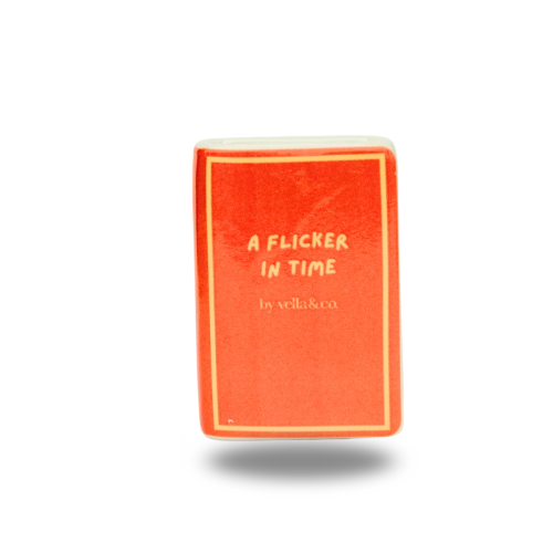 "A Flicker in Time" Ceramic Book-Shaped Bud Vase / Match Holder