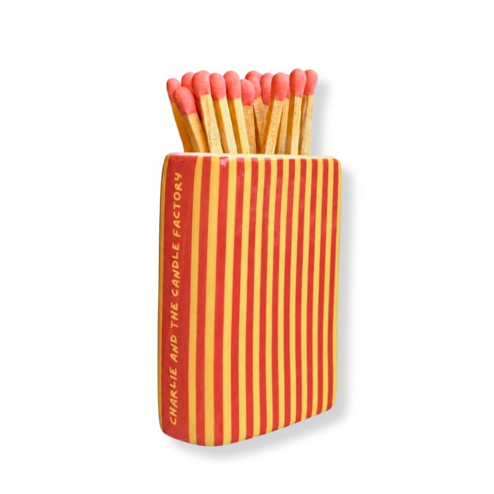 "Charlie and the Candle Factory" Ceramic Book-Shaped Bud Vase / Match Holder - Image 2